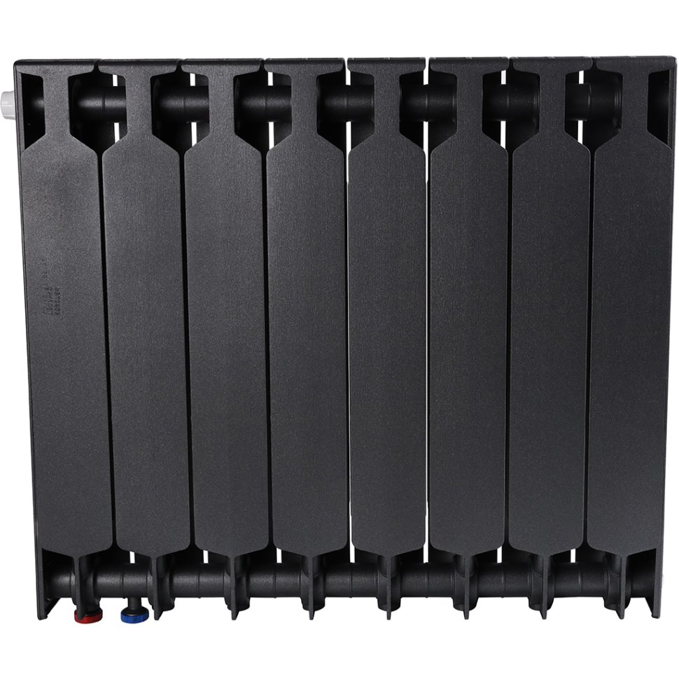 Биметаллический радиатор отопления Rifar Supremo Ventil SVR 500 8 секций нижнее правое подключение антрацит в ДНР
