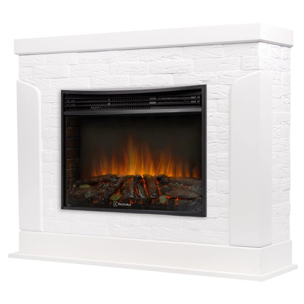 Каминокомплект Firelight Prestigio 25 с очагом Electrolux EFP/P-2520LS камень белый/шпон белый дуб в ДНР