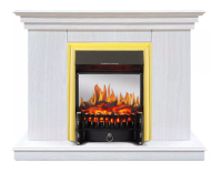 Каминокомплект Хорошие Камины Марс с очагом Royal Flame Fobos FX M Brass белое дерево в ДНР