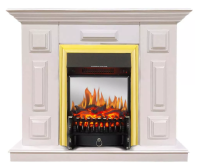 Каминокомплект Хорошие Камины Юпитер с очагом Royal Flame Fobos FX M Brass белый в ДНР