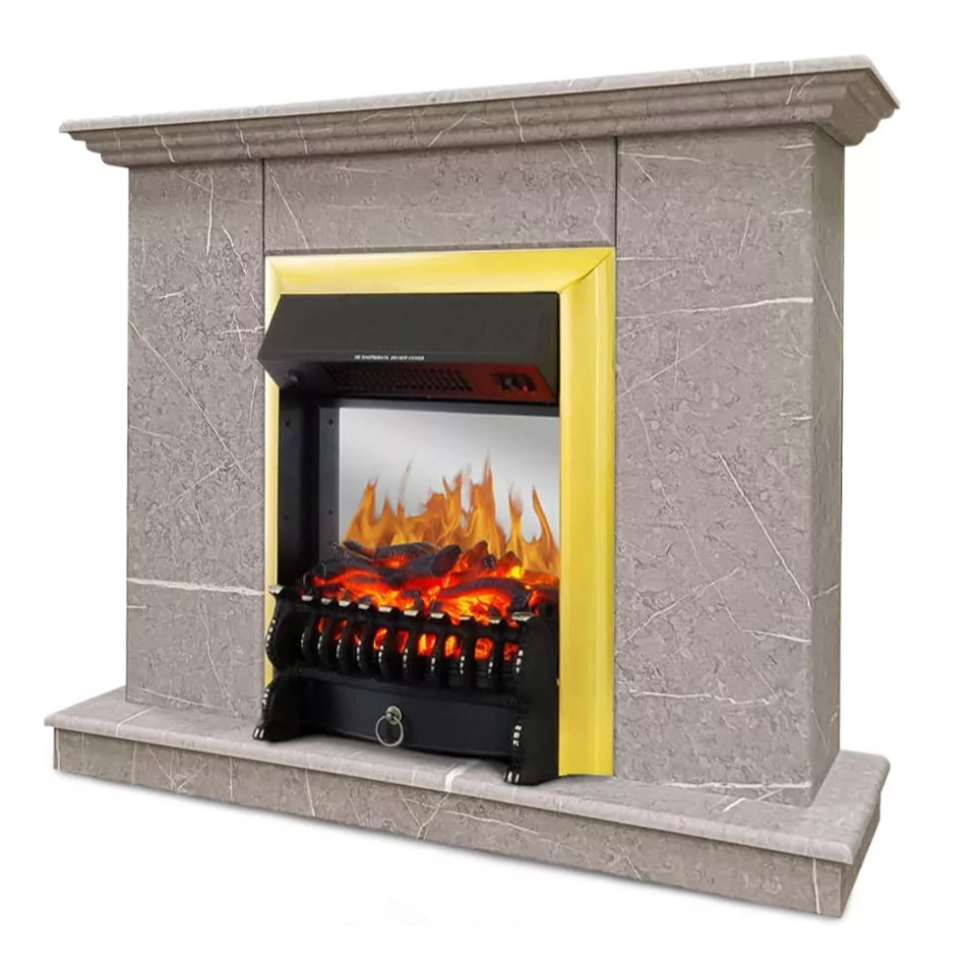 Каминокомплект Хорошие Камины Марс с очагом Royal Flame Fobos FX M Brass мрамор в ДНР