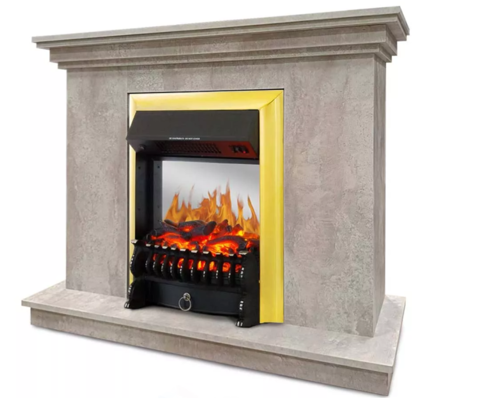 Каминокомплект Хорошие Камины Марс с очагом Royal Flame Fobos FX M Brass цемент в ДНР