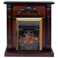 Электрокамин RealFlame Anita AO античный дуб с очагом Majestic Lux Brass Электрокамин RealFlame Anita AO античный дуб с очагом Majestic Lux Brass