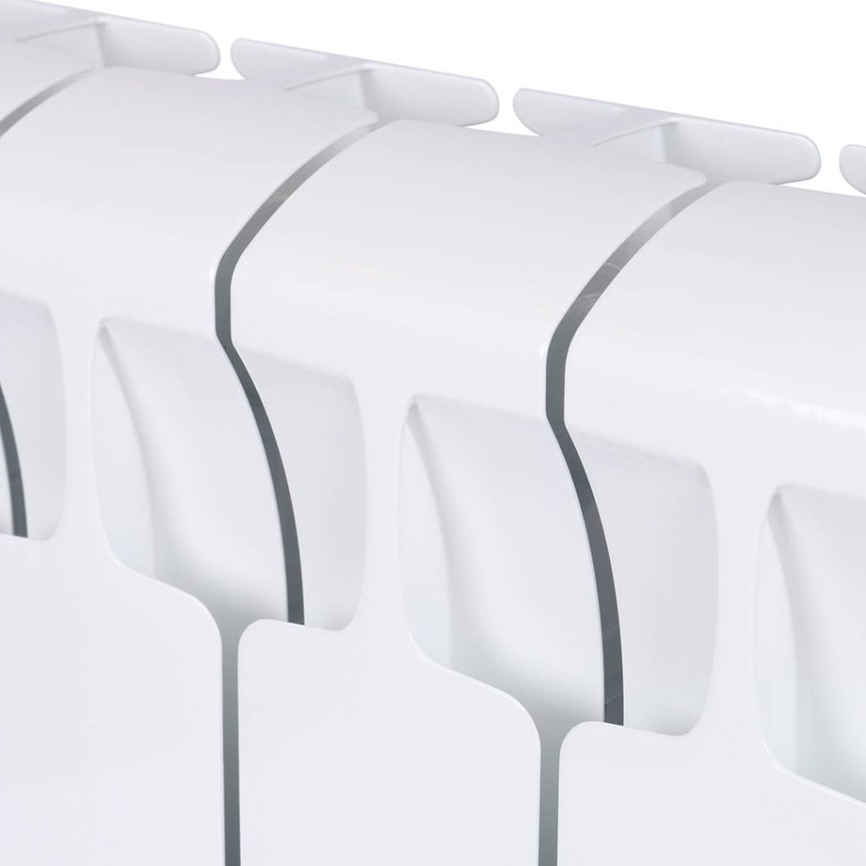 Биметаллический радиатор отопления Rifar Monolit 350 боковое подключение 8 секций белый RAL 9016 в ДНР