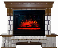 Каминокомплект Interflame Экстер средний дуб с очагом Panoramic 25-30 LED FX 3D в ДНР