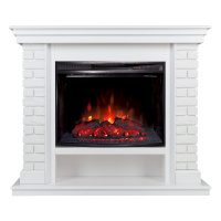 Электрокамин RealFlame Brixton 25,5 WT белый с очагом Evrika 25,5 LED Электрокамин RealFlame Brixton 25,5 WT белый с очагом Evrika 25,5 LED