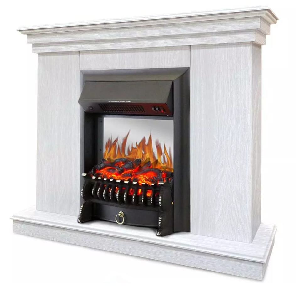 Каминокомплект Хорошие Камины Марс с очагом Royal Flame Fobos FX M Black белое дерево в ДНР