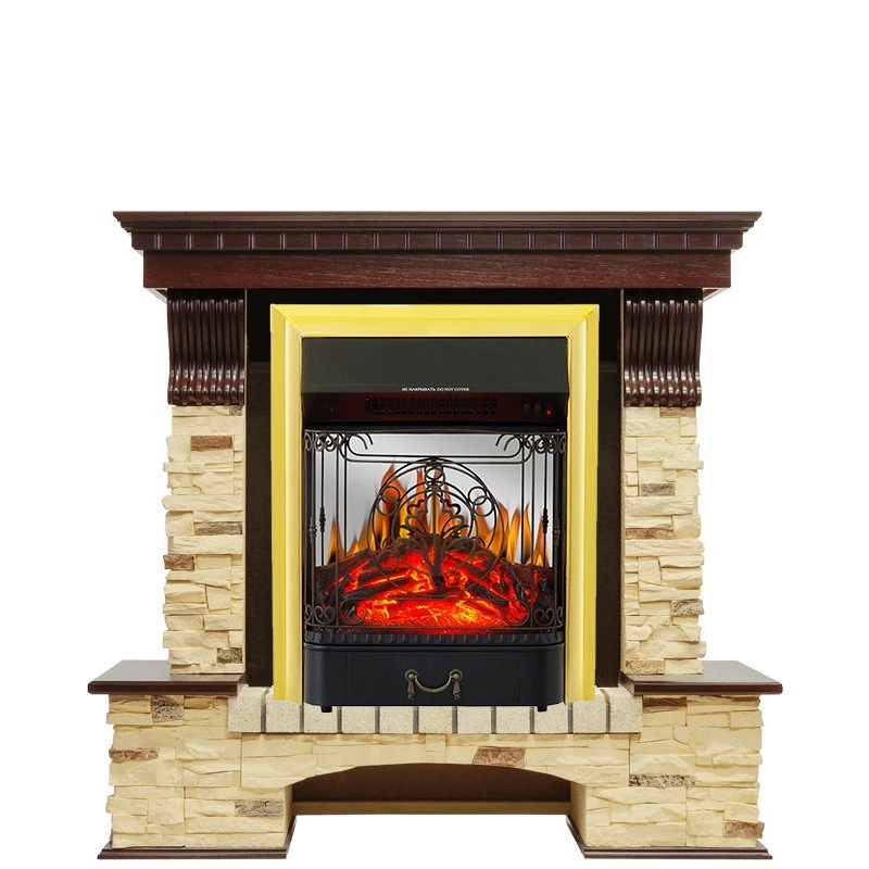 Каминокомплект Royal Flame Pierre Luxe сланец с очагом Fobos FX M Brass в ДНР