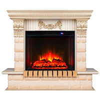 Электрокамин RealFlame Gracia 24/25,5 WT белый дуб с золотой патиной с очагом Sparta 25,5 LED Электрокамин RealFlame Gracia 24/25,5 WT белый дуб с золотой патиной с очагом Sparta 25,5 LED