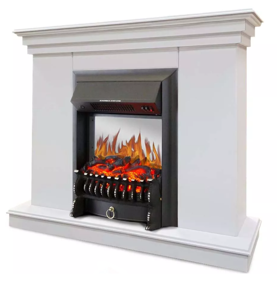Каминокомплект Хорошие Камины Марс с очагом Royal Flame Fobos FX M Black белый в ДНР