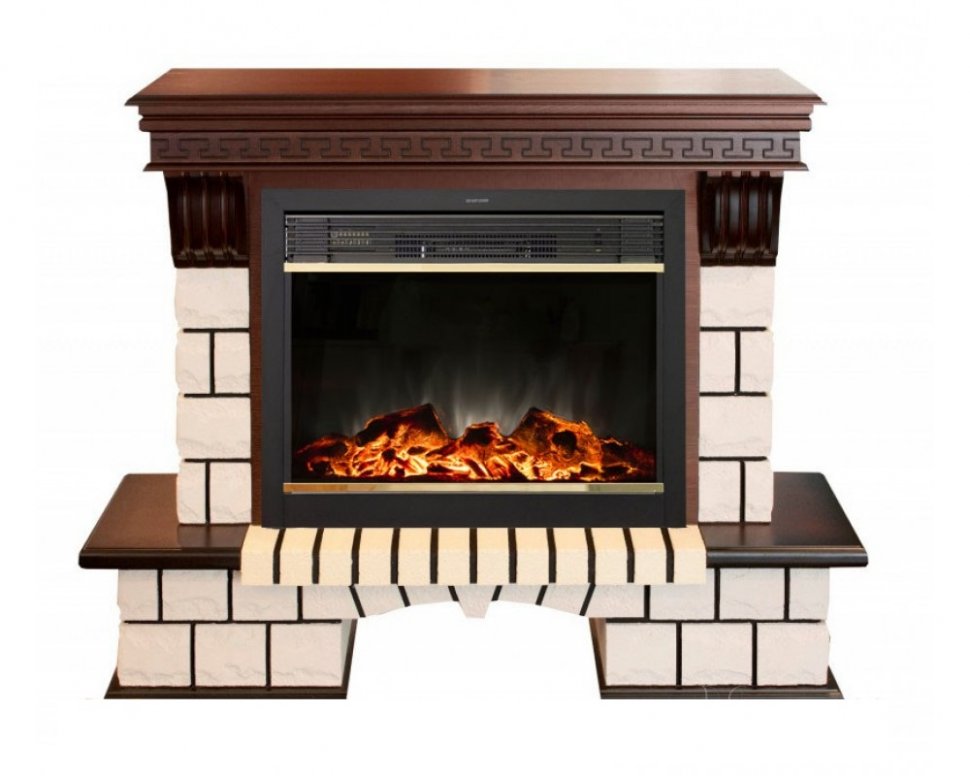 Каминокомплект RealFlame Stone new 26/HL с очагом MoonBlaze LUX Black/Brass в ДНР