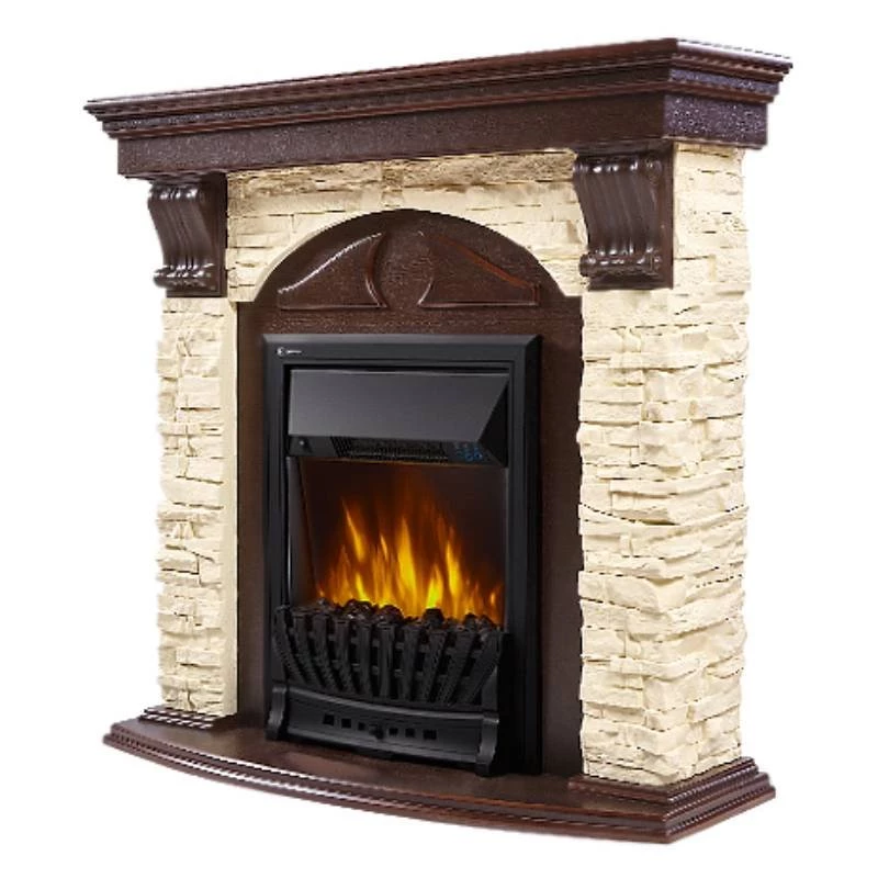 Каминокомплект Firelight Torre Classic с очагом Electrolux EFP/P-1020LS сланец слоновая кость/шпон темный дуб в ДНР