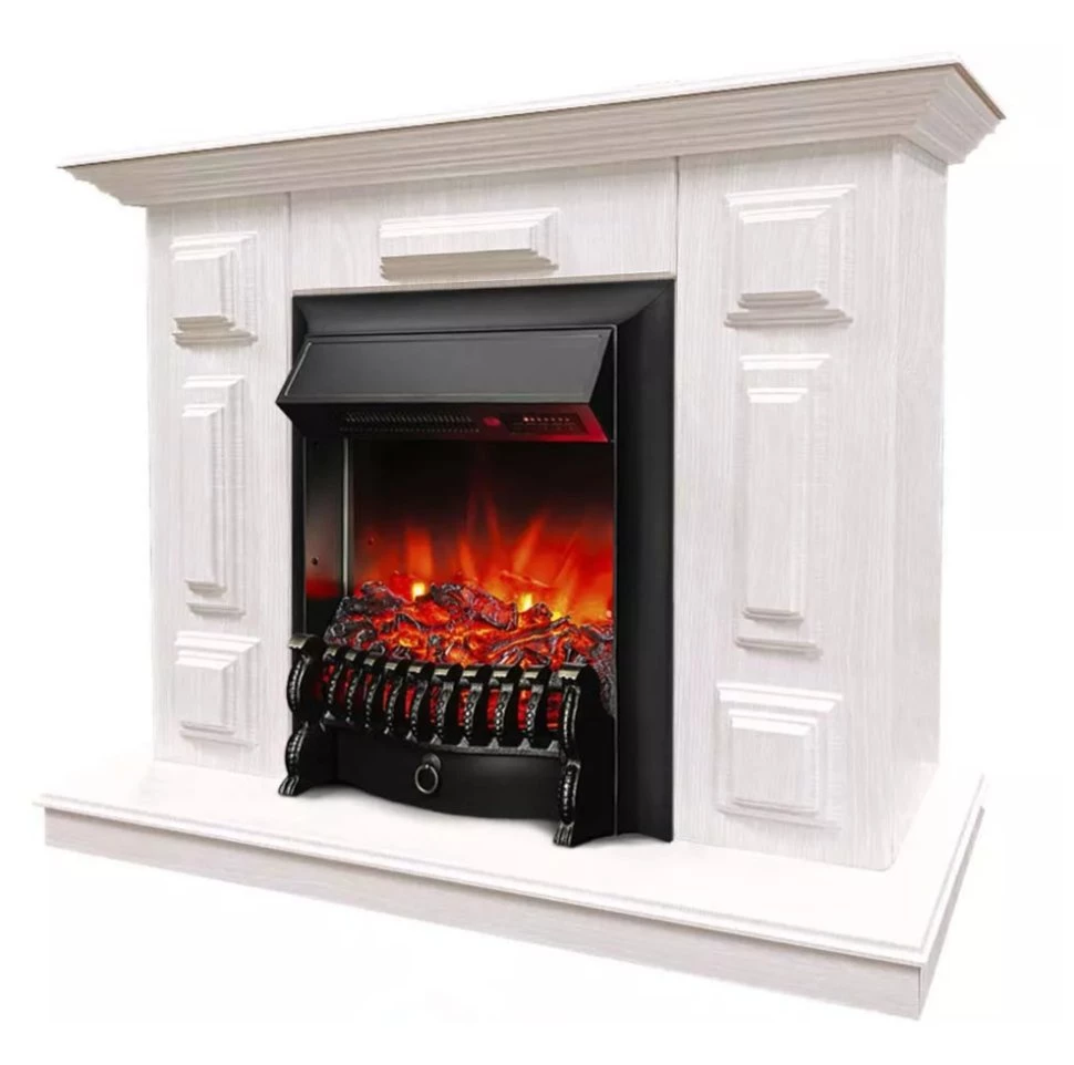Каминокомплект Хорошие Камины Юпитер с очагом RealFlame Fobos Lux BL S белое дерево в ДНР