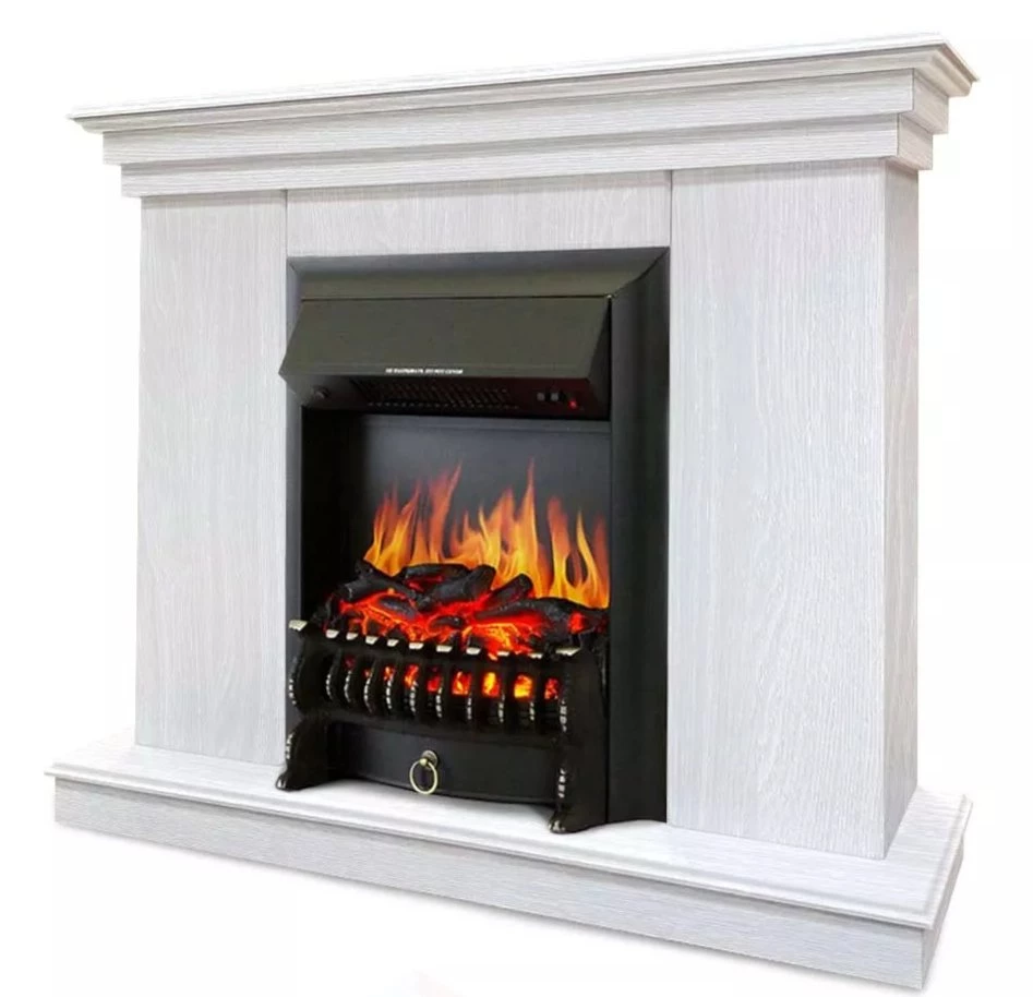 Каминокомплект Хорошие Камины Марс с очагом Royal Flame Fobos FX Black белое дерево в ДНР