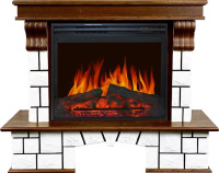 Каминокомплект Royal Flame Porto с очагом Jupiter FX New Орех/Белый камень (разборный) в ДНР