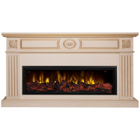Электрокамин RealFlame Siena 42/BV WT белый дуб с золотой патиной с очагом Beverly 1000 Электрокамин RealFlame Siena 42/BV WT белый дуб с золотой патиной с очагом Beverly 1000