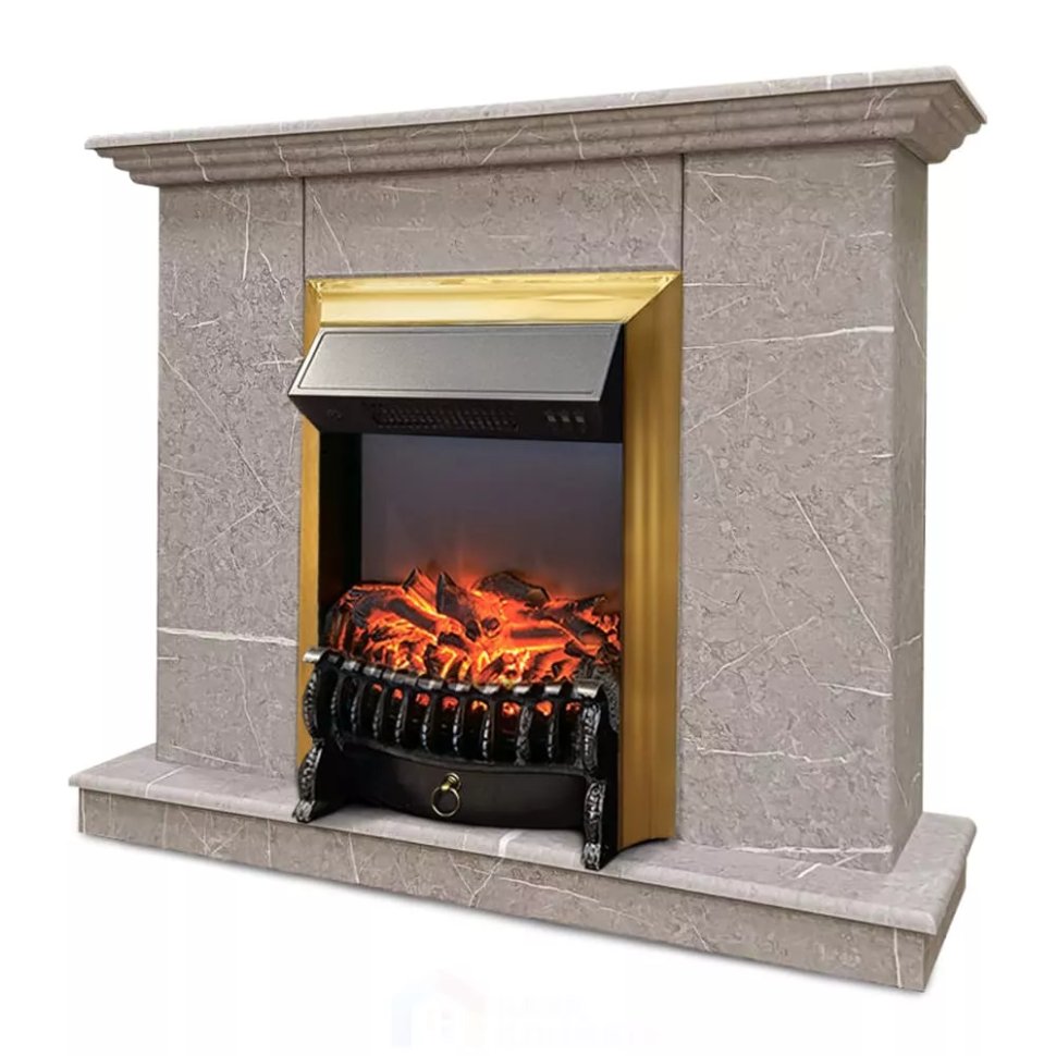 Каминокомплект Хорошие Камины Марс с очагом RealFlame Fobos Lux BR S мрамор в ДНР