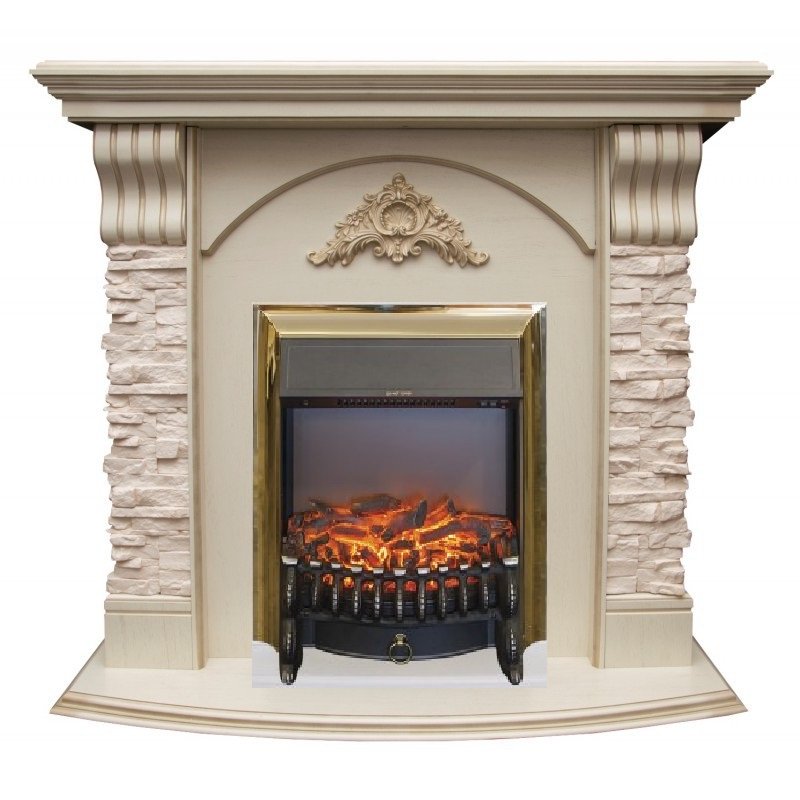 Каминокомплект RealFlame Athena STD/EUG с очагом Fobos s Lux Black/Brass в ДНР