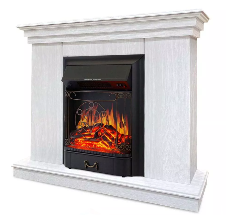 Каминокомплект Хорошие Камины Марс с очагом Royal Flame Majestic FX Black белое дерево в ДНР