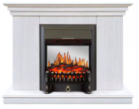 Каминокомплект Хорошие Камины Марс с очагом Royal Flame Fobos FX M Black белое дерево в ДНР