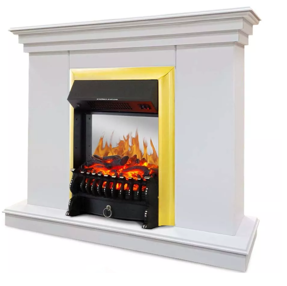 Каминокомплект Хорошие Камины Марс с очагом Royal Flame Fobos FX M Brass белый в ДНР