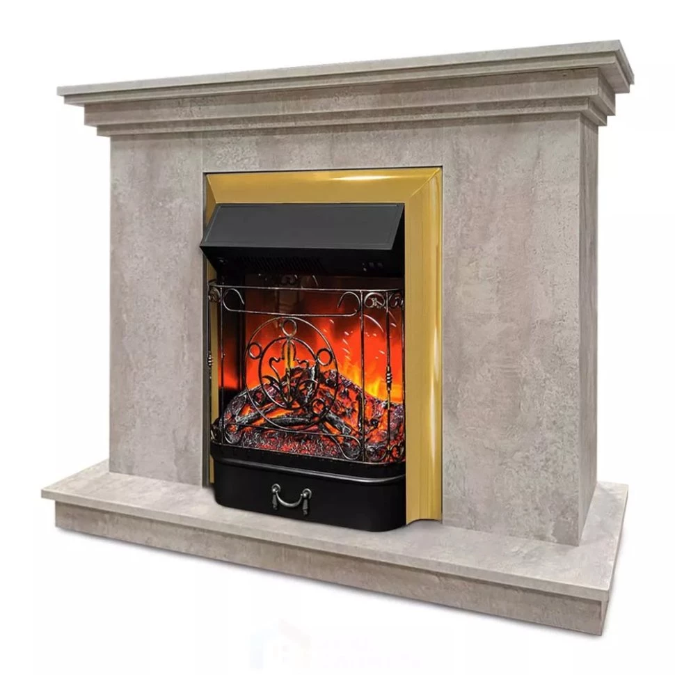 Каминокомплект Хорошие Камины Марс с очагом RealFlame Majestic Lux BR S цемент в ДНР