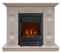 Каминокомплект Хорошие Камины Юпитер с очагом Royal Flame Aspen Black мрамор в ДНР