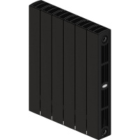 Биметаллический радиатор отопления Rifar Supremo 500 боковое подключение 6 секций антрацит в ДНР