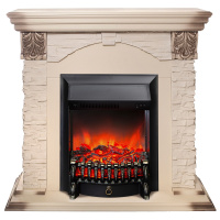 Электрокамин RealFlame Dublin Lux WT с очагом Fobos Lux Black Электрокамин RealFlame Dublin Lux WT с очагом Fobos Lux Black