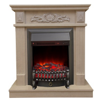 Каминокомплект RealFlame Adelaida STD/EUG WT с очагом Fobos Lux Black S в ДНР