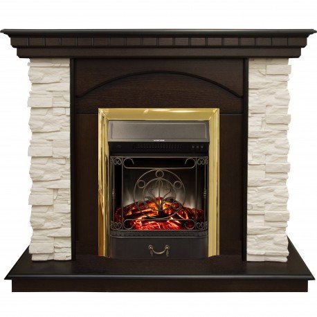 Каминокомплект RealFlame Elford STD/EUG/25'5/HL AO с очагом Majestic s Lux Black/Brass в ДНР