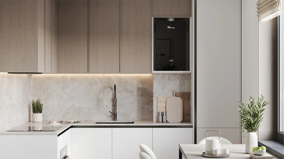 Проточный газовый водонагреватель E8 tempo E8WCY24 (черная стеклянная панель) в ДНР