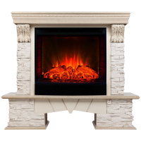 Электрокамин RealFlame Rockland Lux WT белый дуб с золотой патиной с очагом Evrika 25,5 LED Электрокамин RealFlame Rockland Lux WT белый дуб с золотой патиной с очагом Evrika 25,5 LED