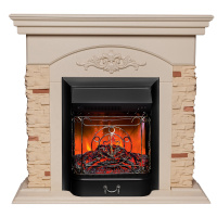 Электрокамин RealFlame Neapolis WT айвори с очагом Majestic Lux Black Электрокамин RealFlame Neapolis WT айвори с очагом Majestic Lux Black