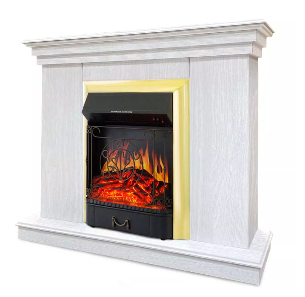 Каминокомплект Хорошие Камины Марс с очагом Royal Flame Majestic FX Brass белое дерево в ДНР