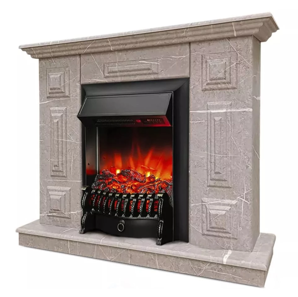 Каминокомплект Хорошие Камины Юпитер с очагом RealFlame Fobos Lux BL S мрамор в ДНР