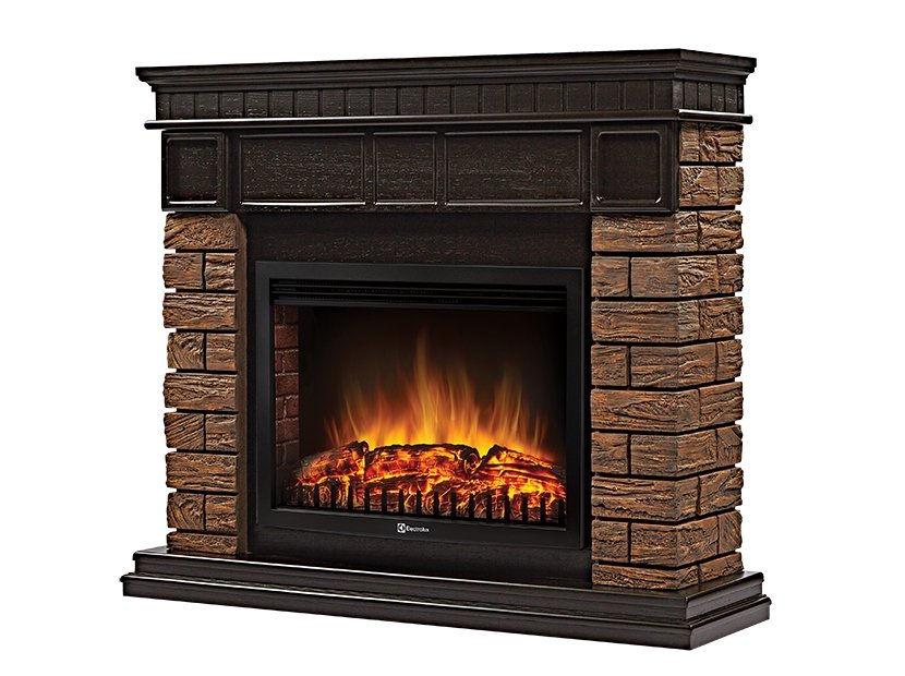 Каминокомплект Firelight Bricks 25 с очагом Electrolux EFP/P-2520LS камень темный/шпон венге в ДНР