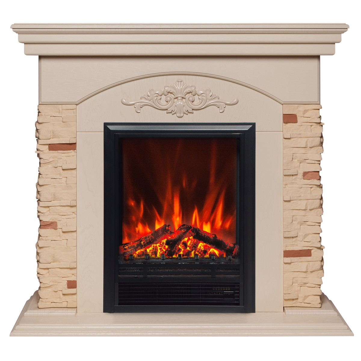 Электрокамин RealFlame Neapolis WT айвори с очагом Eugene Электрокамин RealFlame Neapolis WT айвори с очагом Eugene