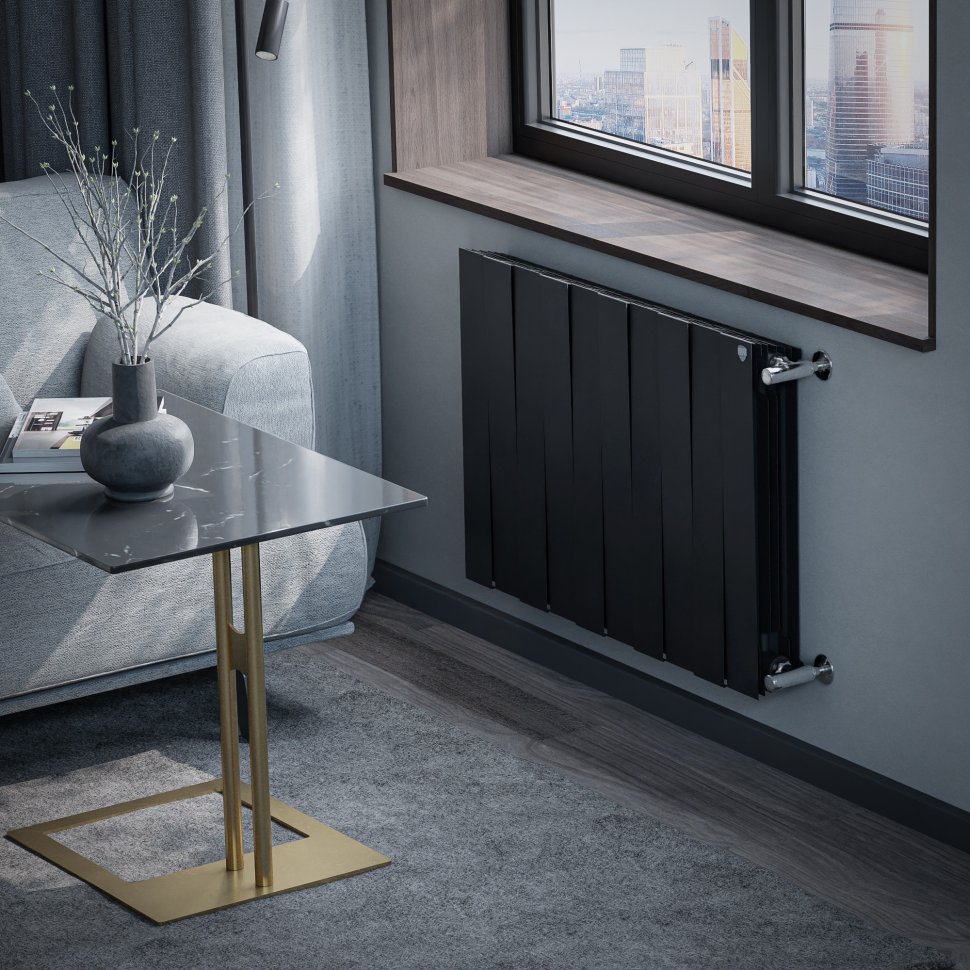 Биметаллический радиатор отопления Royal Thermo PianoForte 500 черный 10 секций в ДНР