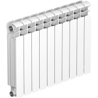 Биметаллический радиатор отопления Rifar Base 500 боковое подключение 10 секций белый RAL 9016 в ДНР