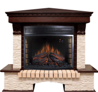 Каминокомплект Royal Flame Pierre Luxe угловой мелкий сланец бежевый c очагом Dioramic 28 LED FX в ДНР